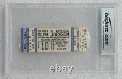 Alan Jackson Signed Ticket Beckett Bas Coa Autographed Slabbed Slab 1990 Stub