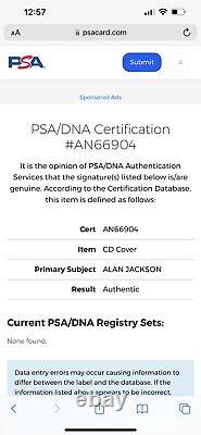 Alan Jackson Signed Under The Influence CD PSA DNA Autographed County Music