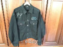 Alan Jackson autographed black denim tour jacket, size L, New