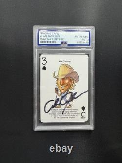 Alan Jackson signed autographed 3 of spades country music playing card PSA/DNA
