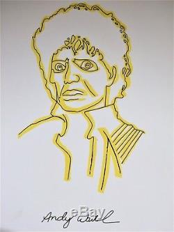 Andy Warhol Original Signed Ink & Watercolor Michael Jackson King Of Pop Music