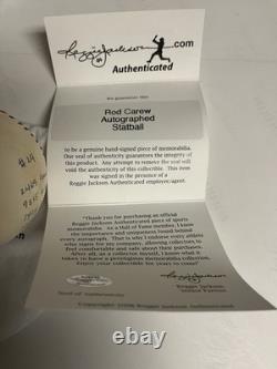 Autographed Rod Carew 16 Stat Hand Signed Baseball Reggie Jackson. Com Certified