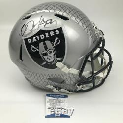 Autographed/Signed BO JACKSON Oakland Raiders Full Size Helmet Beckett BAS COA