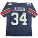 Autographed/Signed Bo Jackson Auburn Blue Football Jersey BAS COA