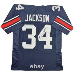 Autographed/Signed Bo Jackson Auburn Blue Football Jersey BAS COA