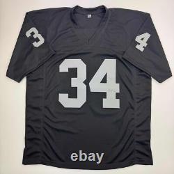 Autographed/Signed Bo Jackson Oakland Black Football Jersey JSA COA