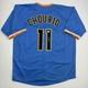 Autographed/Signed Jackson Chourio Milwaukee Blue Baseball Jersey Beckett COA