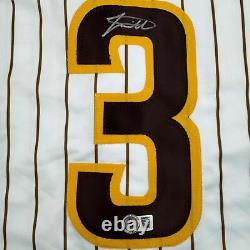 Autographed/Signed Jackson Merrill San Diego Pinstripe Baseball Jersey BAS COA