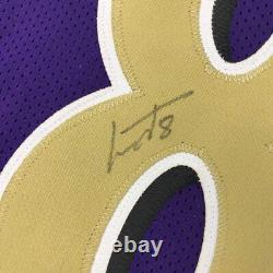 Autographed/Signed Lamar Jackson Baltimore Color Rush Football Jersey JSA COA