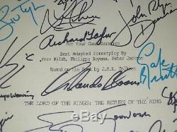 Autographed x 21 & Framed Lord of the Rings ROTK Script Jackson McKellen Bloom