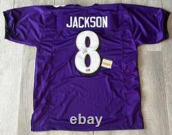 BALTIMORE RAVENS LAMAR JACKSON #8 SIGNED AUTOGRAPHED NFL JERSEY Authentic COA