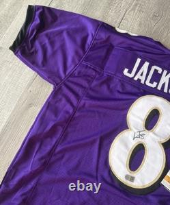 BALTIMORE RAVENS LAMAR JACKSON #8 SIGNED AUTOGRAPHED NFL JERSEY Authentic COA