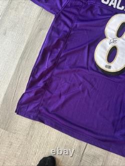 BALTIMORE RAVENS LAMAR JACKSON #8 SIGNED AUTOGRAPHED NFL JERSEY Authentic COA