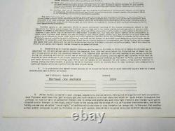 BECKETT RAREST Signature of Michael JOE Jackson Autographed Signed 1976 Contract