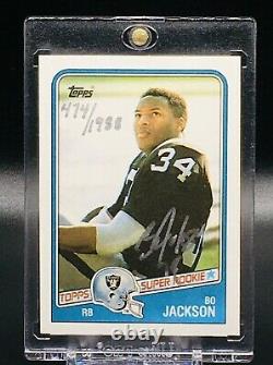 BO JACKSON 1988 Topps Football #327 Rookie Card Autographed Numbered LOOKS MINT+