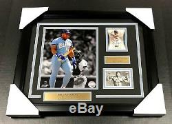 BO JACKSON BROKEN BAT Autographed SIGNED Card WITH 8x10 PHOTO FRAMED KNOWS SCORE
