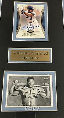 BO JACKSON BROKEN BAT Autographed SIGNED Card WITH 8x10 PHOTO FRAMED KNOWS SCORE