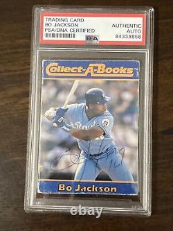 BO JACKSON Signed 1990 Collect-A-Books BASEBALL CARD KC ROYALS PSA/DNA AUTH AUTO