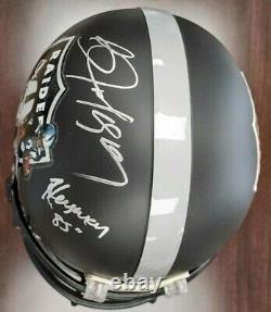 BO JACKSON Signed Autographed Full Size Raiders Black Helmet JSA COA
