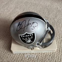 BO JACKSON Signed Autographed RAIDERS Mini Helmet