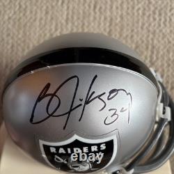 BO JACKSON Signed Autographed RAIDERS Mini Helmet