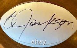 BO JACKSON signed football autographed Oakland Raiders KC Royals Sox The Duke