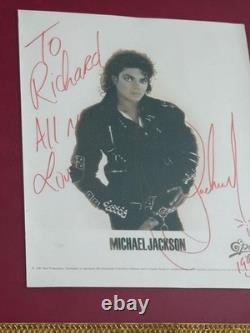 Beautifully Signed Michael Jackson Bad Album Publicity Photo 1987 -signed 1991