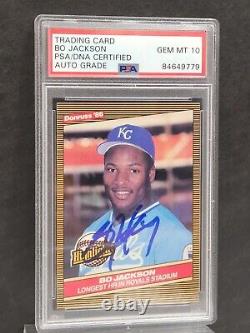 Bo Jackson 1986 Donruss #43 Autographed Signed Baseball Card PSA Auto GEM MT 10