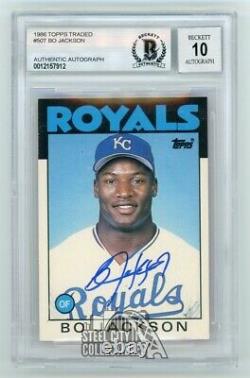 Bo Jackson 1986 Topps Traded Autographed Card #50T BAS 10