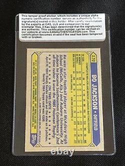 Bo Jackson 1987 Topps Rookie Signed Autographed Card #170 Royals Cas Authentic