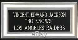Bo Jackson #34, Los Angeles Raiders, Autographed, Framed Jersey, Jsa/coa
