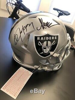 Bo Jackson And Marcus Allen Dual Signed Speed Authentic Oakland Raiders Helmet