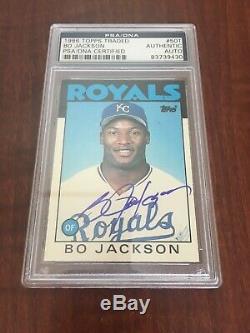 Bo Jackson Autographed 1986 Topps Traded Rookie Card #50T Royals PSA 83504516