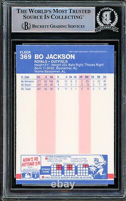 Bo Jackson Autographed 1987 Fleer Rookie Card #369 Royals Beckett #15091469