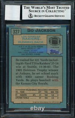 Bo Jackson Autographed 1988 Topps Rookie Card #327 Gem 10 Auto Beckett 187406
