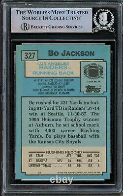 Bo Jackson Autographed 1988 Topps Rookie Card #327 Raiders Beckett #15091475