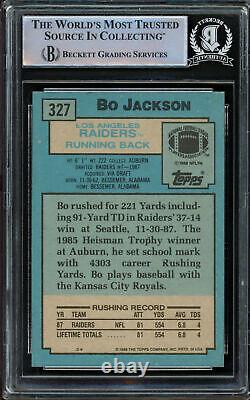 Bo Jackson Autographed 1988 Topps Rookie Card #327 Raiders Beckett #15091481