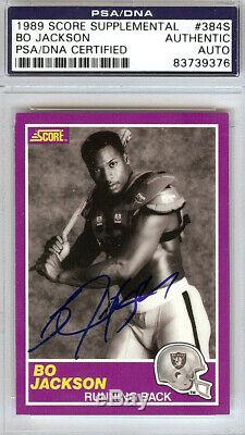 Bo Jackson Autographed 1989 Score Supplemental Card #384s Raiders Psa 86768