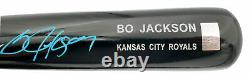 Bo Jackson Autographed Black Bat Kansas City Royals Beckett Bas Qr Stock #196974