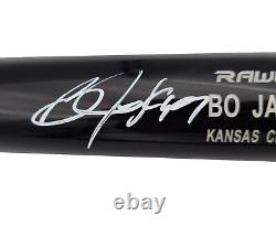 Bo Jackson Autographed Black Rawlings Game Model Bat Royals Beckett Qr 202662