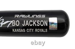 Bo Jackson Autographed Black Rawlings Game Model Bat Royals Beckett Qr 202662