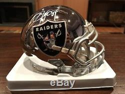 Bo Jackson Autographed Oakland Raiders Chrome Mini Helmet Beckett & GTSM