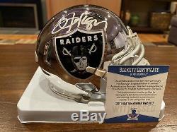 Bo Jackson Autographed Oakland Raiders Chrome Mini Helmet Witness Beckett