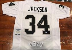 Bo Jackson Autographed Oakland Raiders Custom White Jersey Witness Beckett GTSM