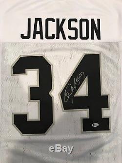Bo Jackson Autographed Oakland Raiders Custom White Jersey Witness Beckett GTSM