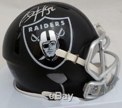 Bo Jackson Autographed Raiders Black Blaze Speed Mini Helmet Beckett 125128