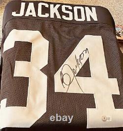 Bo Jackson Autographed SIGNED Custom Black Jersey Beckett Witnessed Authentic