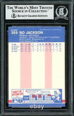 Bo Jackson Autographed Signed 1987 Fleer Rookie Card #369 Royals Beckett 187369