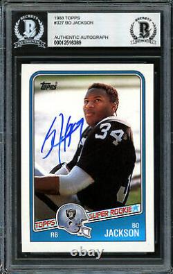 Bo Jackson Autographed Signed 1988 Topps Rookie Card #327 Raiders Beckett 187372