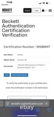 Bo Jackson Autographed Signed Authentic Raiders Flash Full Helmet 3D Beckett